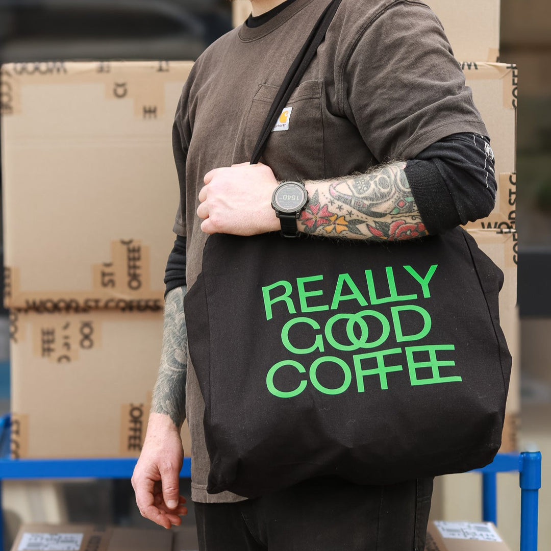 REALLY GOOD COFFEE Tote Bag | Wood St Coffee – Wood St Coffee Roasters